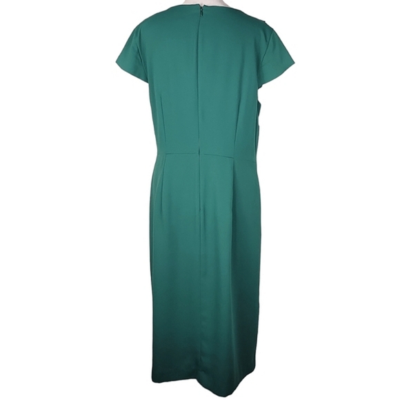 NWOT Ann Taylor Twist Front Green Sheath Dress - Picture 4 of 8